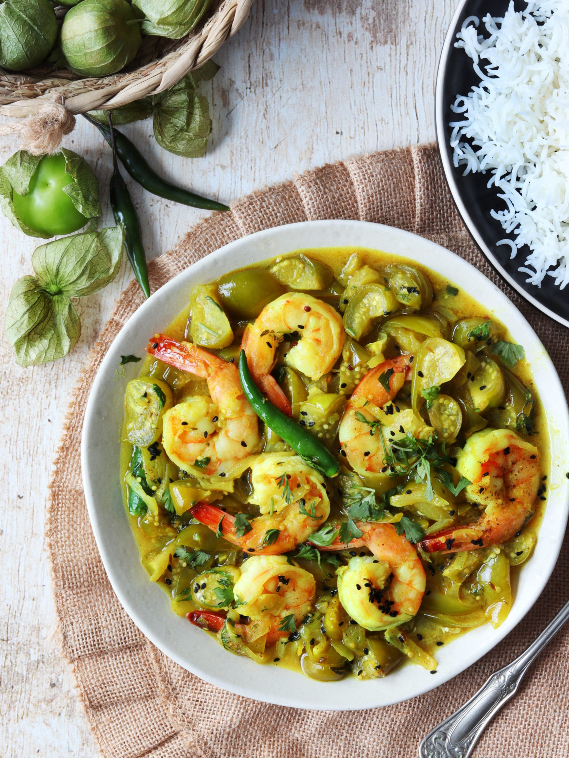 Tomatillos with Shrimp